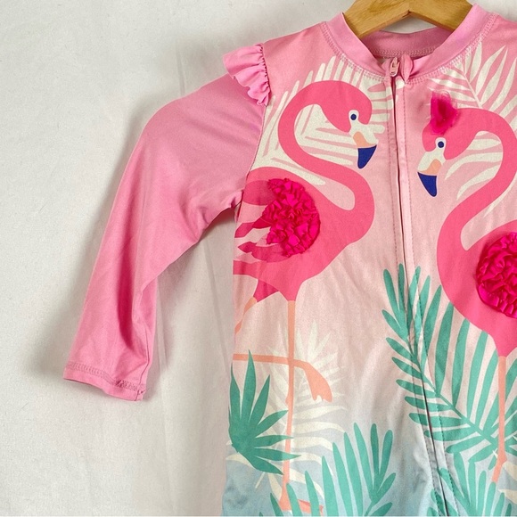 Tommy Bahama Toddler Girl Pink Flamingo Swim Suit Size 18-24 Months - Picture 5 of 12